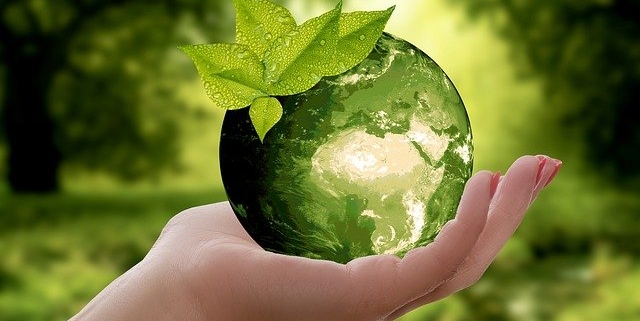 salute, una bambina tiene in mano una sfera che rappresenta la terra