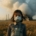 dermatite atopica una bambina indossa una maschera anti gas per l'inquinamento