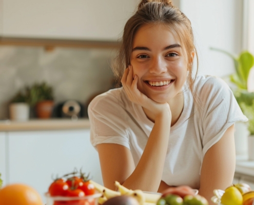 dieta anti zanzare, una donna in cucina sorride