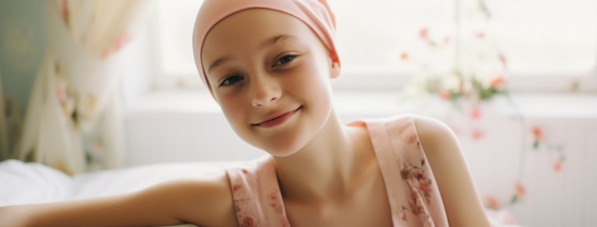meyer, una piccola paziente malata di cancro sorride