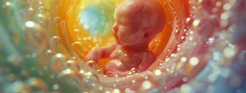 embrioni, un'immagine di un bimbo in utero