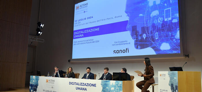 digitalizzazione umana, evento altems: i relatori: andrea mandelli, fulvia filippini, federico barone, don alessandro mantini. moderatrice: sofia gorgoni