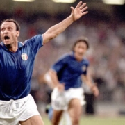 totò schillaci, l'esultanza dopo un goal durante i mondiali del 1990