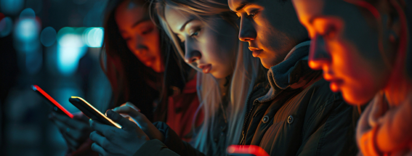 alcuni ragazzi praticano doom scrolling