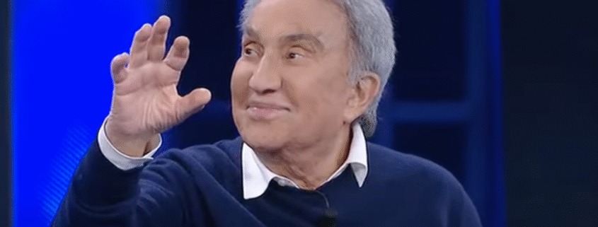 emilio fede, un frame da una trasmissione di la7