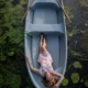 boat, river, woman, young, lake, water lilies, water, harmony, young woman, summer, lie, paddles, the girl in the boat, girl in a boat on the lake, photo session in a boat, nature, twilight, the girl lies in the boat, beautiful, figure, pretty girls, legs, dress, feminine