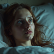 chronic, illness, chronic fatigue syndrome, insomnia, bed, fatigue, worry, woman, ai generated