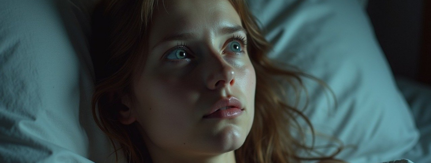 chronic, illness, chronic fatigue syndrome, insomnia, bed, fatigue, worry, woman, ai generated