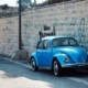 car, classic, beetle, bug car, blue, jerusalem, israel, street, life, corner street, roadside, car wallpapers, pavements, tran thang nhat, 5 plus english