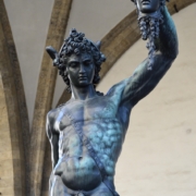 florence, piazza della signoria, italy, statue, perseus with the testa di medusa, loggia della signoria