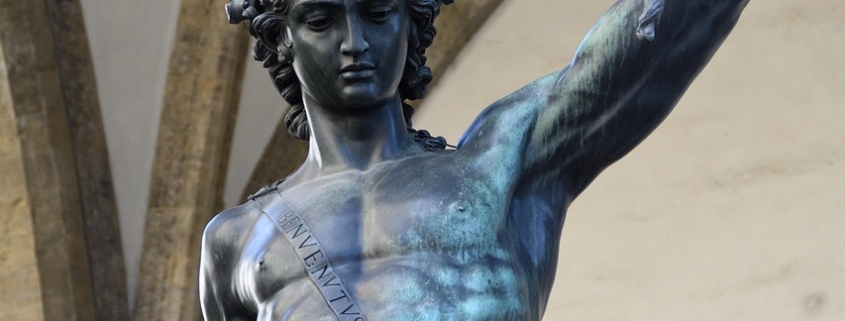 florence, piazza della signoria, italy, statue, perseus with the testa di medusa, loggia della signoria