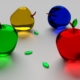 apple, glass, fruit, transparent, wallpaper, 3d wallpapers, 3d