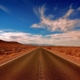 landscape, highlands, desert, blue, heaven, clouds, nature, road, just, horizon, vanishing point, endless, path