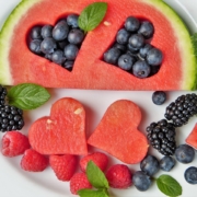 watermelon, berry, fruit, heart, blueberries, blackberries, raspberries, fresh, ripe, organic, vitamins, nature, detoxify, diet, healthy, dessert, summer, food, cookie cutter, vegetarian, fructose