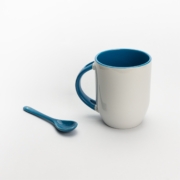 coffee, tea cup, cup, spoon, mug, coffee cup, cup of coffee, white mug, drink, tea, espresso, porcelain, dishware