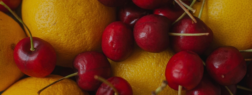 lemons, cherries, fruit, citrus, yellow, sweet, diet, health, colorful, organic