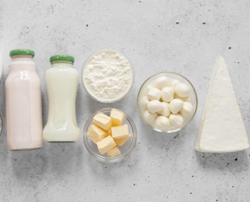 intolleranza al lattosio, una serie di prodotti a base di latte