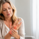 donna con dolore alle mani e infiammazione articolare, immagine informativa dedicata all’artrite reumatoide, ai suoi sintomi e alle terapie disponibili
