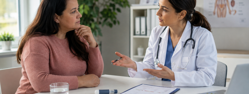 una visita medica dedicata ai farmaci antidiabetici usati per dimagrire, tra benefici, controlli necessari e possibili rischi per la salute