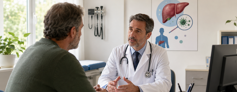 epatite a, un uomo ne parla con il suo medico