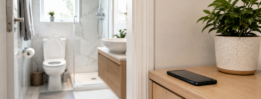 i rischi di usare il cellulare in bagno