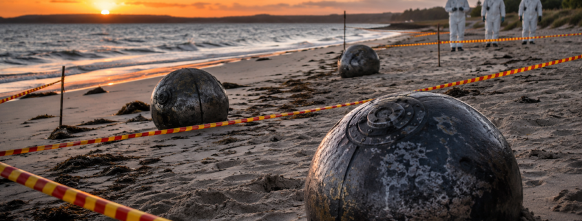 sfere misteriose sulle spiagge dell'australia