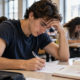 un ragazzo sotto stress a casua dell'esame