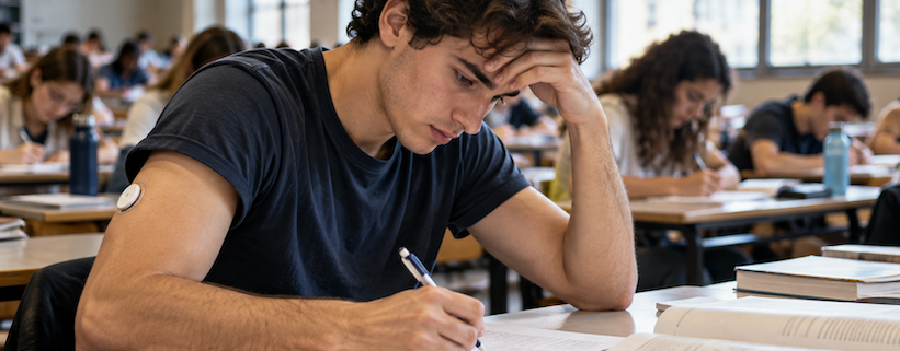 un ragazzo sotto stress a casua dell'esame