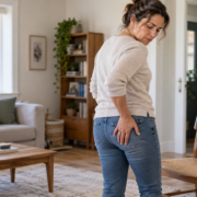 una donna con dolore al piriforme
