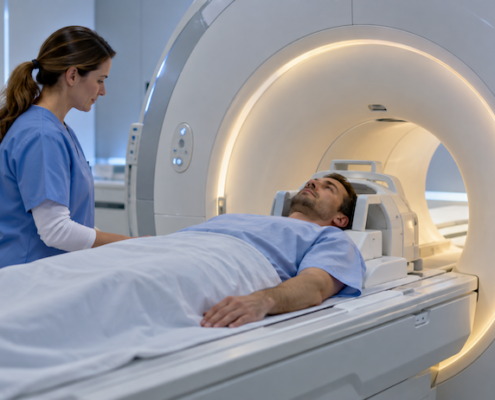 alessandro di battista un paziente e una risonanza magnetica in sala diagnostica